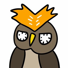 cartoon owl on white background