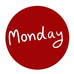 red banner monday on white