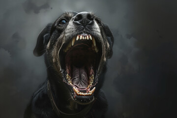 Angry Dog: an aggressive portrait