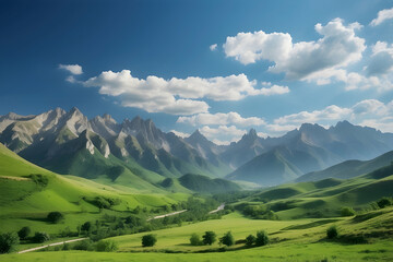 Fototapeta premium colourful landscape nature Generative Ai