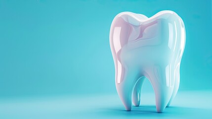 3D tooth on a clean background ideal for dentists - obrazy, fototapety, plakaty