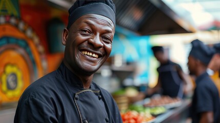 Fototapeta premium Portrait of a chef in a hotel kitchen