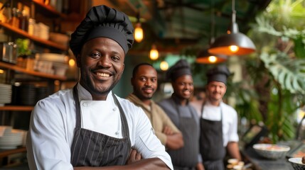 Obraz premium Portrait of a chef in a hotel kitchen