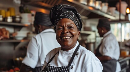 Fototapeta premium Portrait of a chef in a hotel kitchen