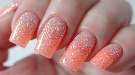 pink and white glitter nail paint