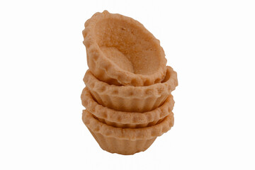 Heap tartlets isolated on white background
