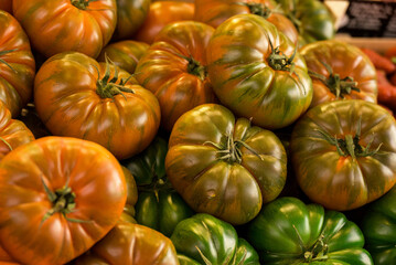 Lot of fresh fruits and vegetables for sale