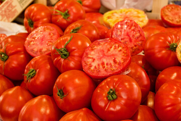 Lot of fresh fruits and vegetables for sale