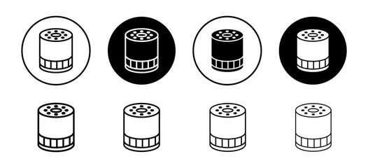 Car oil filter vector icon set collection. Car oil filter Outline flat Icon.