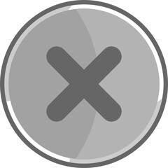 Fototapeta premium Metallic error icon. Gray cancel icon.