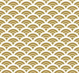 Wave Japanese seamless pattern. Wood cut style. Blue pattern and texture. Ocean texture.	