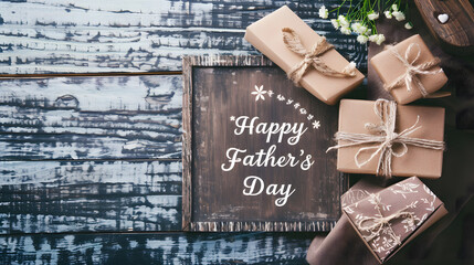 Father's Day background, rustic style with legend