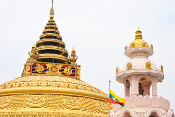 The beautiful golden top of pagoda in Mandalay, Myanmar
