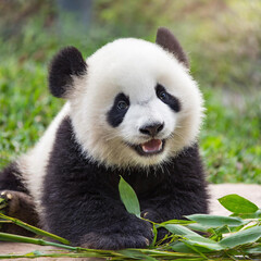 Fototapeta premium 아기 판다의 귀여운 모습