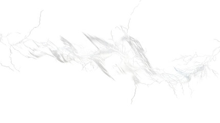Energetic White Lightning Bolts Crossing, Isolated on Transparent Background, Generative AI