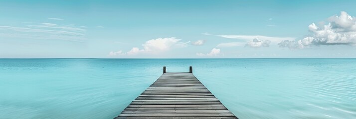 Wooden pier over crystal-clear waters
