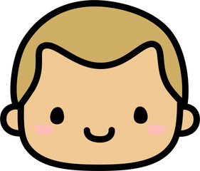 Cute Human Face Head in SVG Vector Illustration