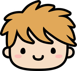 Cute Human Face Head in SVG Vector Illustration