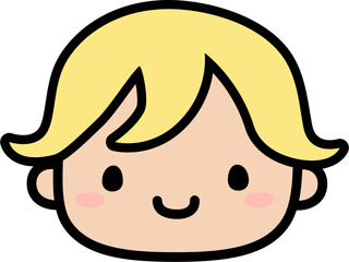 Cute Human Face Head in SVG Vector Illustration