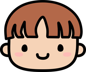 Cute Human Face Head in SVG Vector Illustration