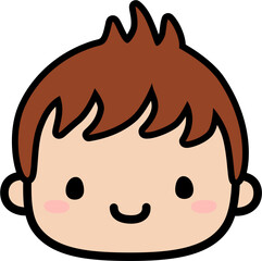 Cute Human Face Head in SVG Vector Illustration
