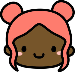 Obraz premium Cute Human Face Head in SVG Vector Illustration