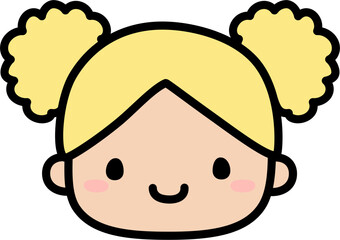 Obraz premium Cute Human Face Head in SVG Vector Illustration