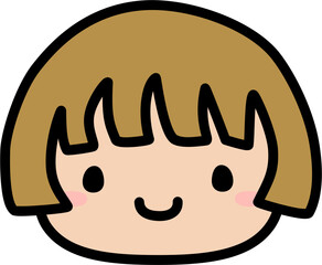 Cute Human Face Head in SVG Vector Illustration