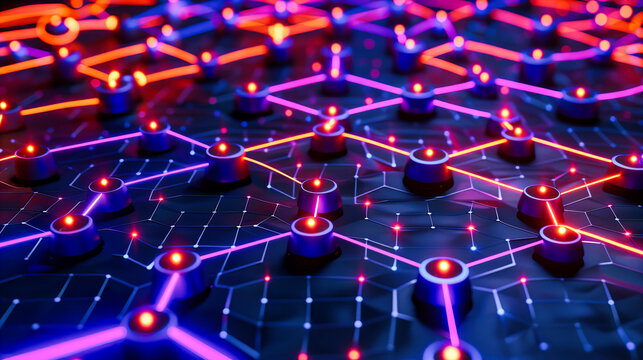 Nexus of Connectivity: A Visual Ode to the Digital Age, Meshing the Futuristic Grid of Information with the Essence of Networking