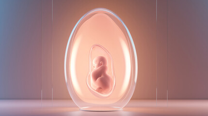 A baby is inside a glass container - obrazy, fototapety, plakaty