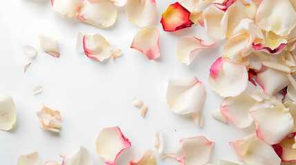 Soft Rose Petals in Delicate Disarray, Isolated on Transparent Background, Generative AI