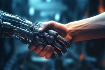 Handshake between Man and Robot, Concept of Human and Technology Interaction in Future