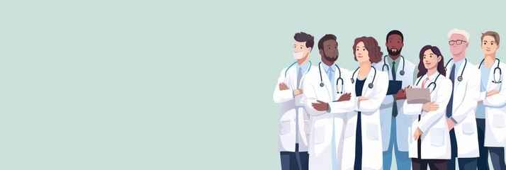Group of medical doctors. Health care banner background - 754627334