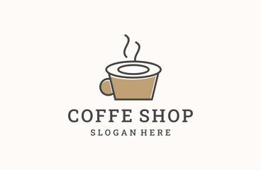 Coffee shop Coffee morning, coffee cafe logo illustration design template
