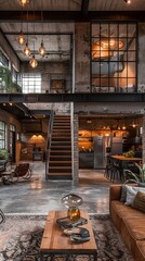 This repurposed warehouse is now a sleek and stylish home with a creative design that honors its history. The original concrete floors and metal supports have been preserved