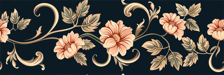 seamless floral pattern. Generative AI.