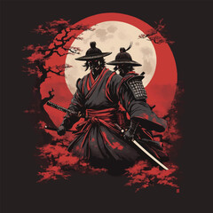 Samurai Shilhouette Ninja Japanese Vector