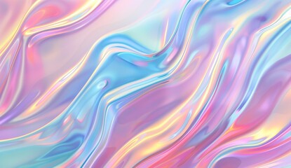 Obraz premium Iridescent pastel background with wavy patterns, with an iridescent liquid effect generative ai
