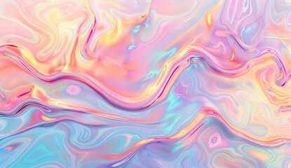 Obraz premium Iridescent pastel background with wavy patterns, with an iridescent liquid effect generative ai