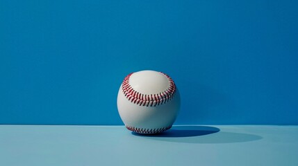 Let the simplicity of a baseball against a blue background tell a story