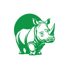 Mascot Illustration of A Green Rhinoceros