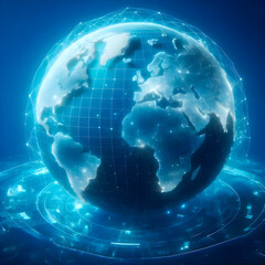 Earth globe isolated on a blue background