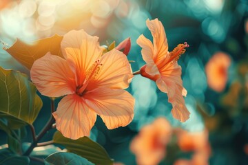 Fototapeta premium tropical flower natre background in summer