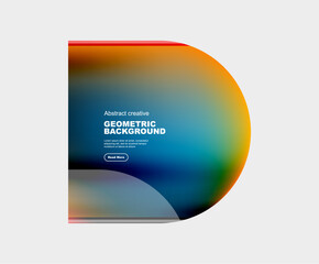 Round square geometric abstract background