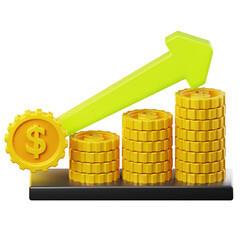 Dollar Growth 3d render icon