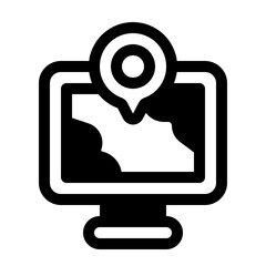 Digital Map Glyph Icon