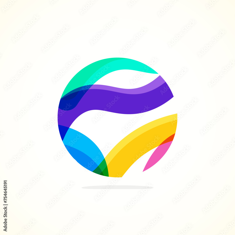 Poster Abstract circle logo - minimalist emblem, timeless and universal shape of circle. Unique logo represent range of brands and concepts, encapsulating simplicity and creativity in single, iconic image