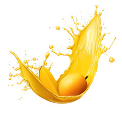 Mango juice splash isolated on transparent background Remove png, Clipping Path, pen tool