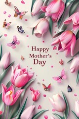 Mothers' Day greetings background with copy space simple background