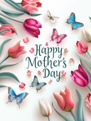 Mothers' Day greetings background with copy space simple background